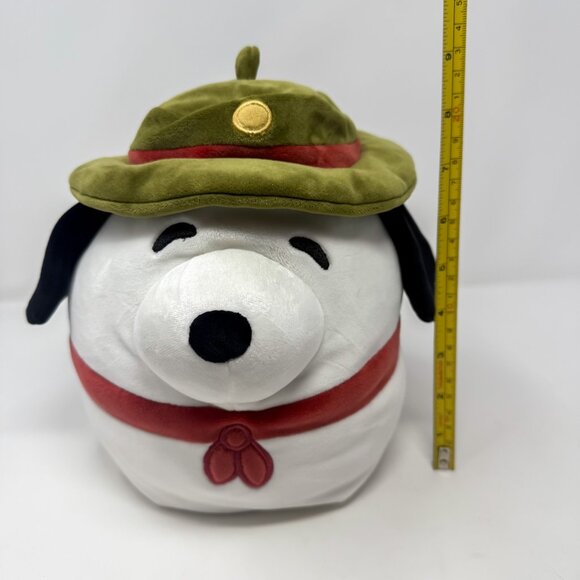Squishmallow Plush Peanuts 8" Snoopy in Beagle Scout Outfit Kellytoy No Tags - Picture 8 of 8